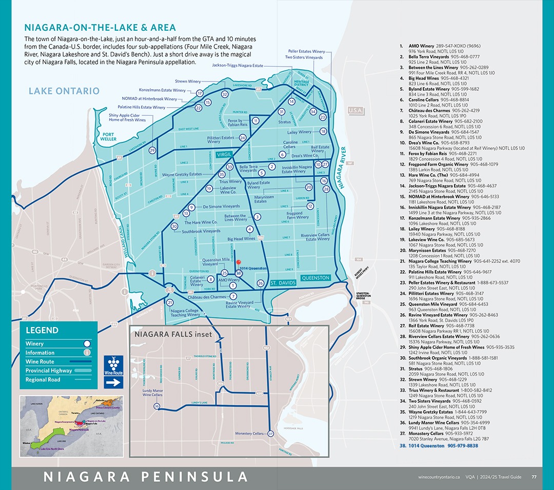 Niagara On The Lake Winery Map